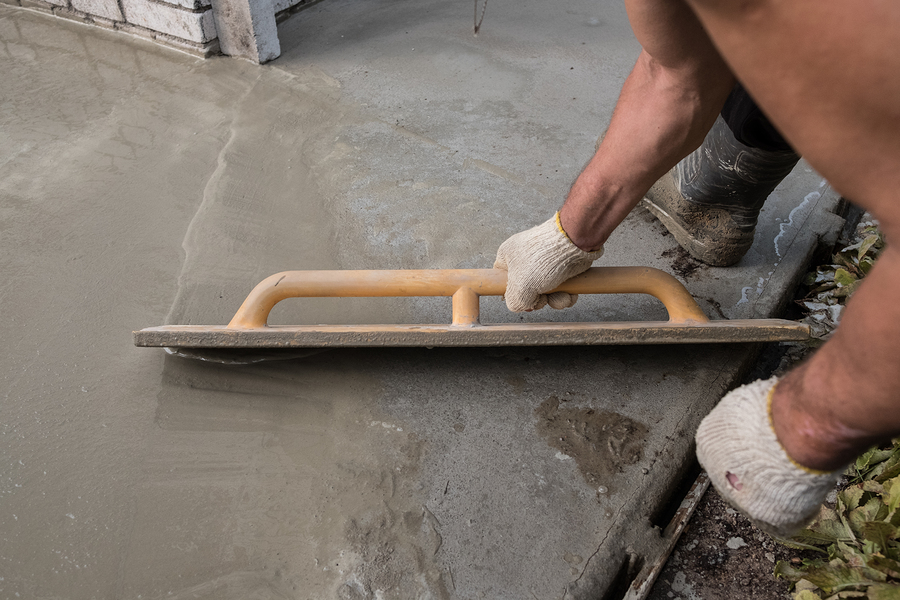 repairing the cement floor