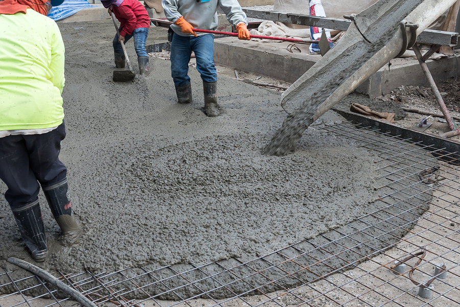 pouring out the cement